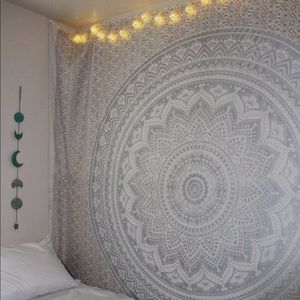 silver mandala tapestry